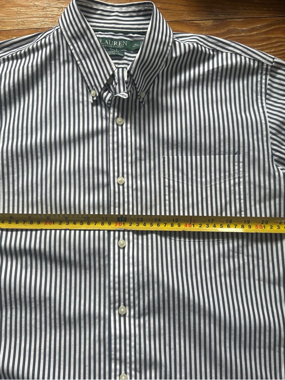 Lauren Ralph Lauren Navy & White Vertical Stripe Button-Down Shirt